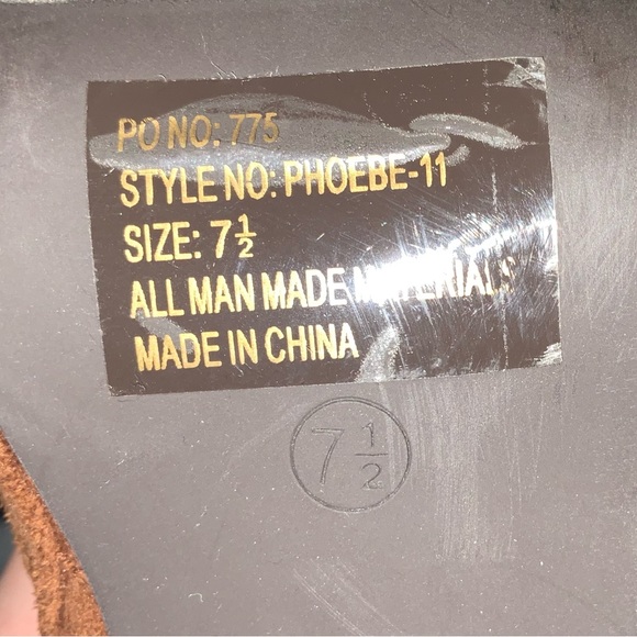 Camel Brown Velvet High Heels Booties. Very Lightly Worn, size 7 1/2. - Picture 4 of 5